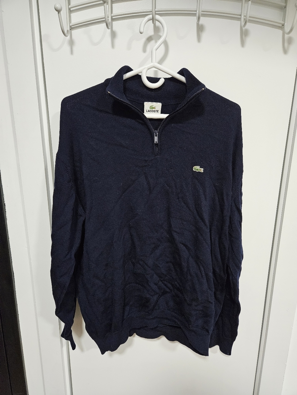 Lacoste Men's Navy Quarter-Zip Sweater